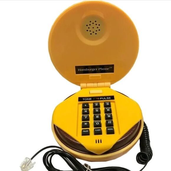 Hamburger Shape Cheeseburger Burger Telephone Novelty Home Corded Phone Gift US - Picture 2 of 8